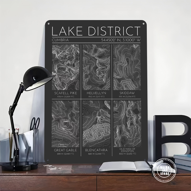 Lake District Mountains Topogr - Custom Map Poster avis et prix