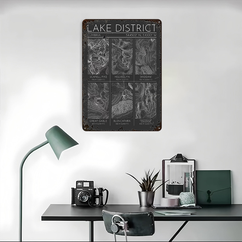 Lake District Mountains Topogr - Custom Map Poster avis et prix